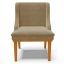 Ver imagem 6 de Kit 2 Cadeiras Decorativas Sala de Jantar Base Fixa de Madeira Firenze Suede Nude/Castanho G19 - Gra