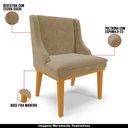 Ver imagem 4 de Kit 2 Cadeiras Decorativas Sala de Jantar Base Fixa de Madeira Firenze Suede Nude/Castanho G19 - Gra