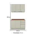 Ver imagem 4 de Cozinha Compacta Fineze 6 Portas 2 Gavetas com Tampo 100% MDF Areia Hp/Cinamomo - Henn