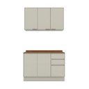 Ver imagem 2 de Cozinha Compacta Fineze 6 Portas 2 Gavetas com Tampo 100% MDF Areia Hp/Cinamomo - Henn
