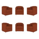 Ver imagem 1 de Kit 6 Cadeiras Poltronas Decorativas Espera Clinica Dentista Cor:terracota