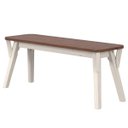 Ver imagem 3 de Mesa com 2 Bancos em Madeira Maciça Branco Envelhecido