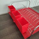 Ver imagem 5 de Escorredor De Louça Pratos Com Bandeja E Porta Talheres Pia Vermelho
