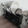 Escorredor De Louça Pratos Com Bandeja E Porta Talheres Pia Preto - 4