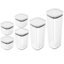 Conjunto Potes Herméticos Para Alimentos 450ml 1000ml 1500ml 2000ml Branco - 1