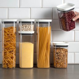 Conjunto Potes Herméticos Para Alimentos 450ml 1000ml 1500ml 2000ml Branco - 8