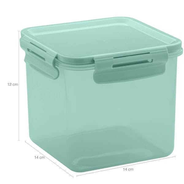 Conjunto Potes Herméticos 1500ml 800ml 500ml Mantimentos Verde Menta - 6