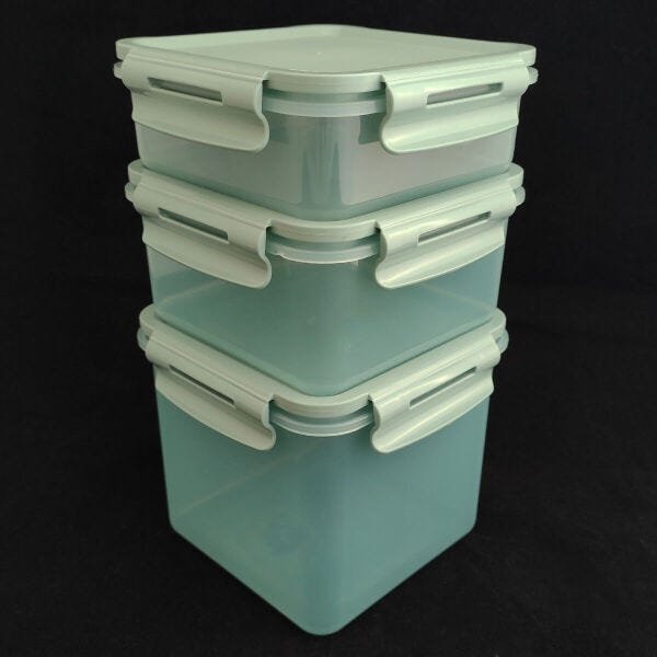 Conjunto Potes Herméticos 1500ml 800ml 500ml Mantimentos Verde Menta - 2
