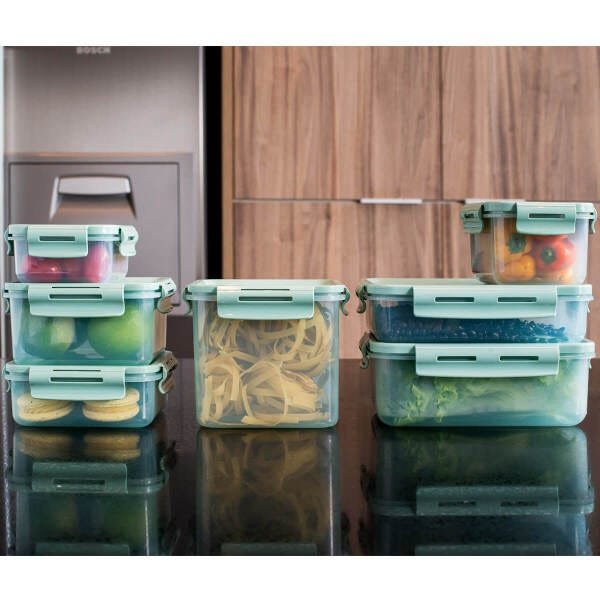 Conjunto Potes Herméticos 1500ml 800ml 500ml Mantimentos Verde Menta - 3