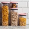 Conjunto Potes Herméticos Para Alimentos 450ml 1000ml 1500ml 2000ml Rosa Quartzo - 3
