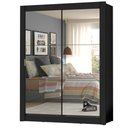 Ver imagem 2 de Guarda-Roupa Solteiro Madesa Dallas Plus 2 Portas de Correr de Espelho 4 Gavetas Preto Cor:Preto