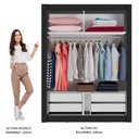 Ver imagem 4 de Guarda-Roupa Solteiro Madesa Dallas Plus 2 Portas de Correr de Espelho 4 Gavetas Preto Cor:Preto