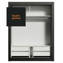 Ver imagem 7 de Guarda-Roupa Solteiro Madesa Dallas Plus 2 Portas de Correr de Espelho 4 Gavetas Preto Cor:Preto
