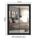 Ver imagem 3 de Guarda-Roupa Solteiro Madesa Dallas Plus 2 Portas de Correr de Espelho 4 Gavetas Preto Cor:Preto