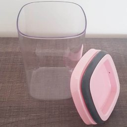 Kit Potes Herméticos 0,45L 1L e 1,5L Com Tampa Para Alimentos Rosa Quartzo - 7