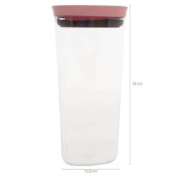 Kit Potes Herméticos 0,45L 1L e 1,5L Com Tampa Para Alimentos Rosa Quartzo - 6