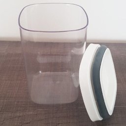 Kit Potes Herméticos 0,45l 1l e 1,5l com Tampa para Alimentos Branco - 8