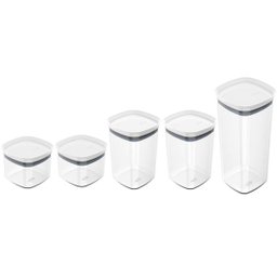 Kit Potes Herméticos 0,45l 1l e 1,5l com Tampa para Alimentos Branco - 1