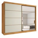 Ver imagem 3 de Guarda Roupa Casal com Espelho 2 Portas 6 Gavetas - Sevilha-peroba/off White - Made Marcs