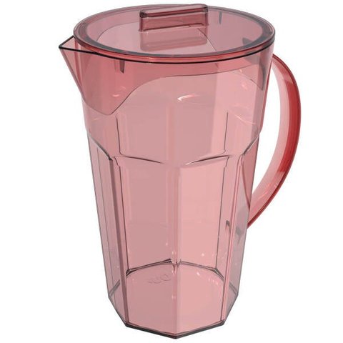 Jarra de Suco com Tampa 1,8 Litros Jarra de Acrílico Água Rosa Quartzo