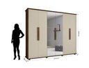 Ver imagem 2 de Roupeiro/armário/guarda Roupas/organizador Can 2,71m com 4 Gavetas Corrediças Telescópicas 6 Portas