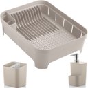 Ver imagem 7 de Kit 3 Utensílios Escorredor De Louça Talher Porta Detergente Bege