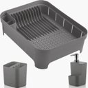 Ver imagem 6 de Kit 3 Utensílios Escorredor De Louça Talher Porta Detergente Chumbo