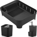 Ver imagem 6 de Kit 3 Utensílios Escorredor De Louça Talher Porta Detergente Preto