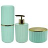 Conjunto De Acessórios Banheiro Lavabo 3 Peças Groove Ou Verde Menta Fechado - 1