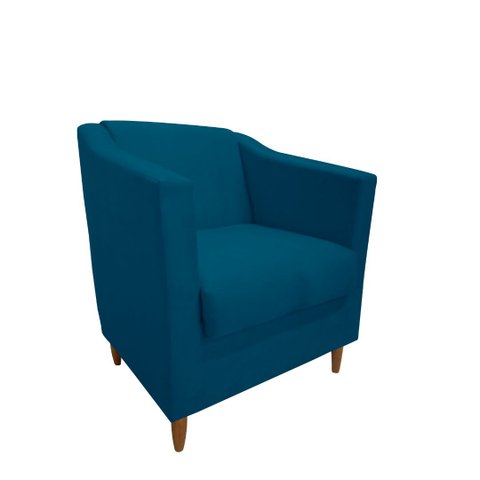 Poltrona Titânio Suede Azul Royal