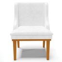 Ver mais imagens de Kit 6 Cadeiras Estofadas Base Fixa de Madeira Castanho Lia Sintético Premium Branco - Ibiza