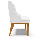 Ver imagem 6 de Kit 6 Cadeiras Estofadas Base Fixa de Madeira Castanho Lia Sintético Premium Branco - Ibiza