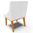 Ver imagem 7 de Kit 6 Cadeiras Estofadas Base Fixa de Madeira Castanho Lia Sintético Premium Branco - Ibiza