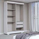 Ver imagem 6 de Guarda-roupa Solteiro Splendore 4 Portas 2 Gavetas com Espelho 100% Mdf com Pé Branco - Panorama Móv