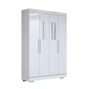 Ver imagem 3 de Guarda-roupa Solteiro Splendore 4 Portas 2 Gavetas com Espelho 100% Mdf com Pé Branco - Panorama Móv