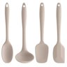 Conjunto De 4 Talheres De Silicone Utensílio De Cozinha Ou Bege - 1