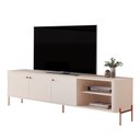 Ver imagem 1 de Rack Bancada Tucupí 180cm para Tv até 75" com Pés de Metal Off White/bronze