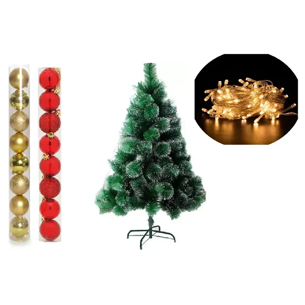 Arvore de Natal Pinheiro Nevada 1,80 Metros 228 Galhos com Enfeites - 1