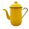 Kit Bule Café Chá Com 6 Xícaras Pires Açucareiro Aço Esmaltado Amarelo - 3