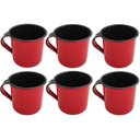 Ver imagem 1 de Jogo 6 Xícaras Café Caneca Esmaltada 400ml Caneca de Agata Vermelho