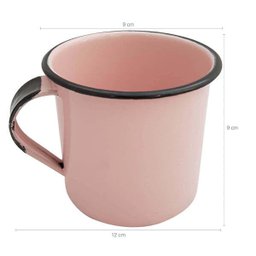 Jogo 6 Xícaras Café Caneca Esmaltada 400ml Caneca de Agata Rosa - 3