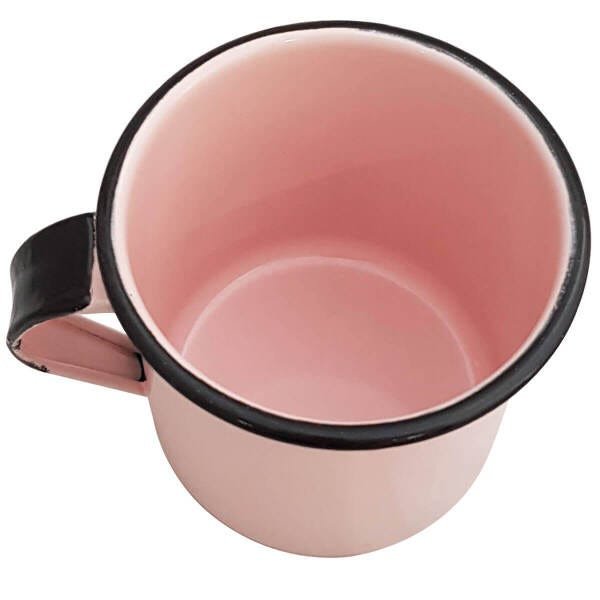Jogo 6 Xícaras Café Caneca Esmaltada 400ml Caneca de Agata Rosa - 6