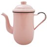 Bule Aço Esmaltado Para Café Chá 1,25 Litros Tradicional Rosa - 1