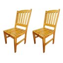 Ver imagem 2 de Kit 2 Cadeira Madeira Ripada Sala de Jantar Cozinha Envernizada