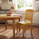 Ver imagem 5 de Kit 2 Cadeira Madeira Ripada Sala de Jantar Cozinha Envernizada