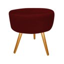 Ver imagem 5 de Kit Namoradeira + 1 Poltrona Decorativa Nina Capitonê + Puff Redondo Suede Marsala Pés Madeira Mz De