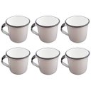 Ver imagem 1 de Jogo de Xícaras Café Caneca Esmaltada 400ml Caneca de Agata Branca