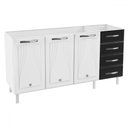 Ver imagem 2 de Armário de Cozinha Compacta para Pia em Aço Star New 3 Portas 4 Gavetas Branco/preto - Pnr Móveis