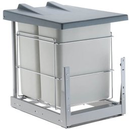 Suporte com Lixeiras Dupla Deslizante Plásticas 20l Cozinha - 1