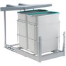 Suporte com Lixeiras Dupla Deslizante Plásticas 20l Cozinha - 2